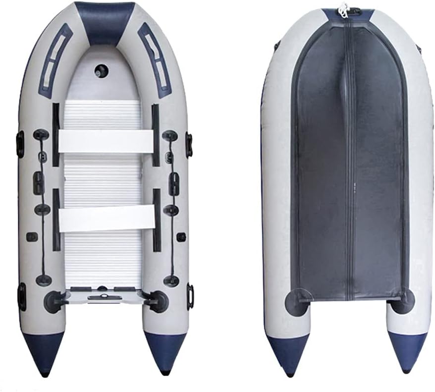Inflatable Fishing Boat Canoe 7.5 ft 2-Person Portable Inflatable Rafts Kayak with Aluminum Alloy Bottom W72940