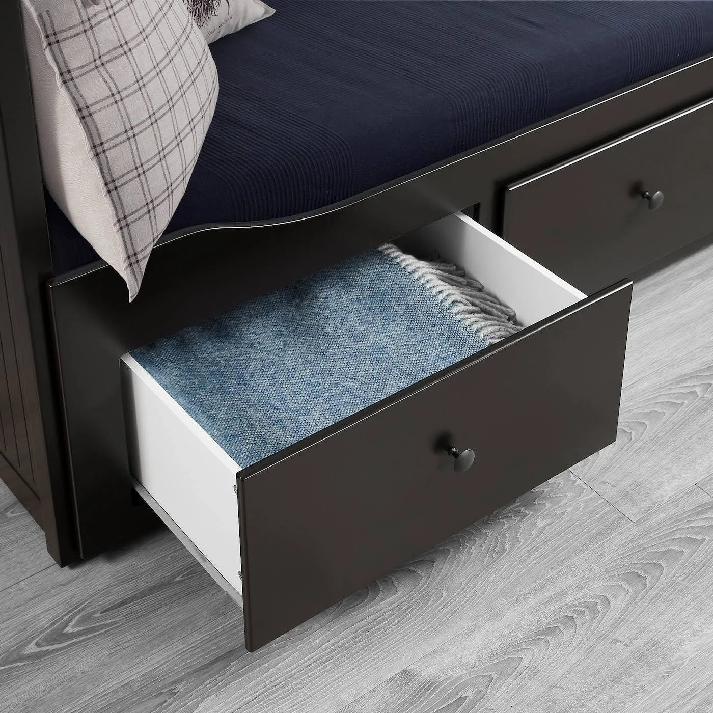 Black-Brown Twin Daybed Frame with 3 Drawers A2432