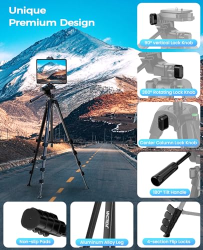67" Aluminum Tripod with Phone Holder & Wireless Remote P667958