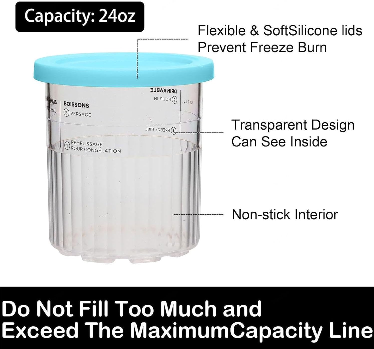 24 OZ BPA-Free Creami Pints W3018