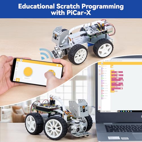 AI Video Robot Car Kit for Raspberry Pi 5/4/3B+/3B with Camera, Mic, Rechargeable Battery G711