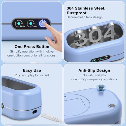 50KHz Ultrasonic Jewelry Cleaner with 304 Stainless Steel M747