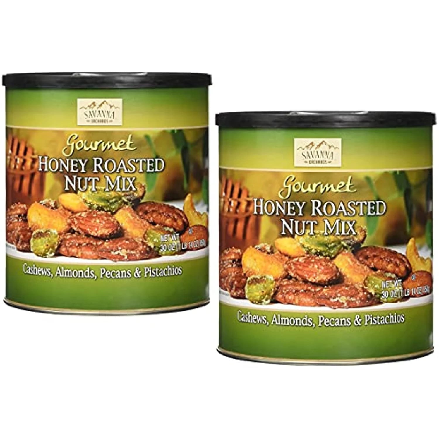 Gourmet Honey Roasted Nut Mix Cashews Pecans and Pistachios Almond 30 Oz Two Pack V51896