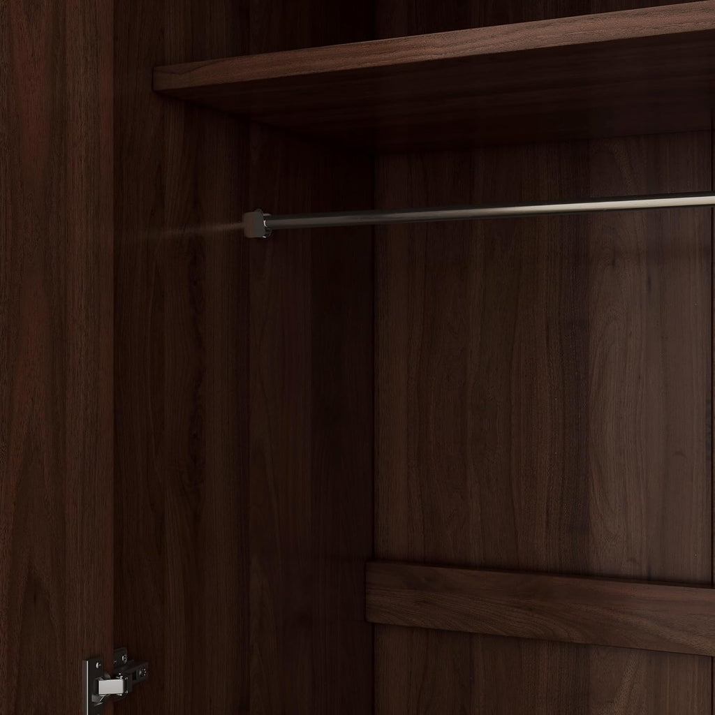 2-Door Wooden Wardrobe Armoire with 3 Storage Shelves G3066