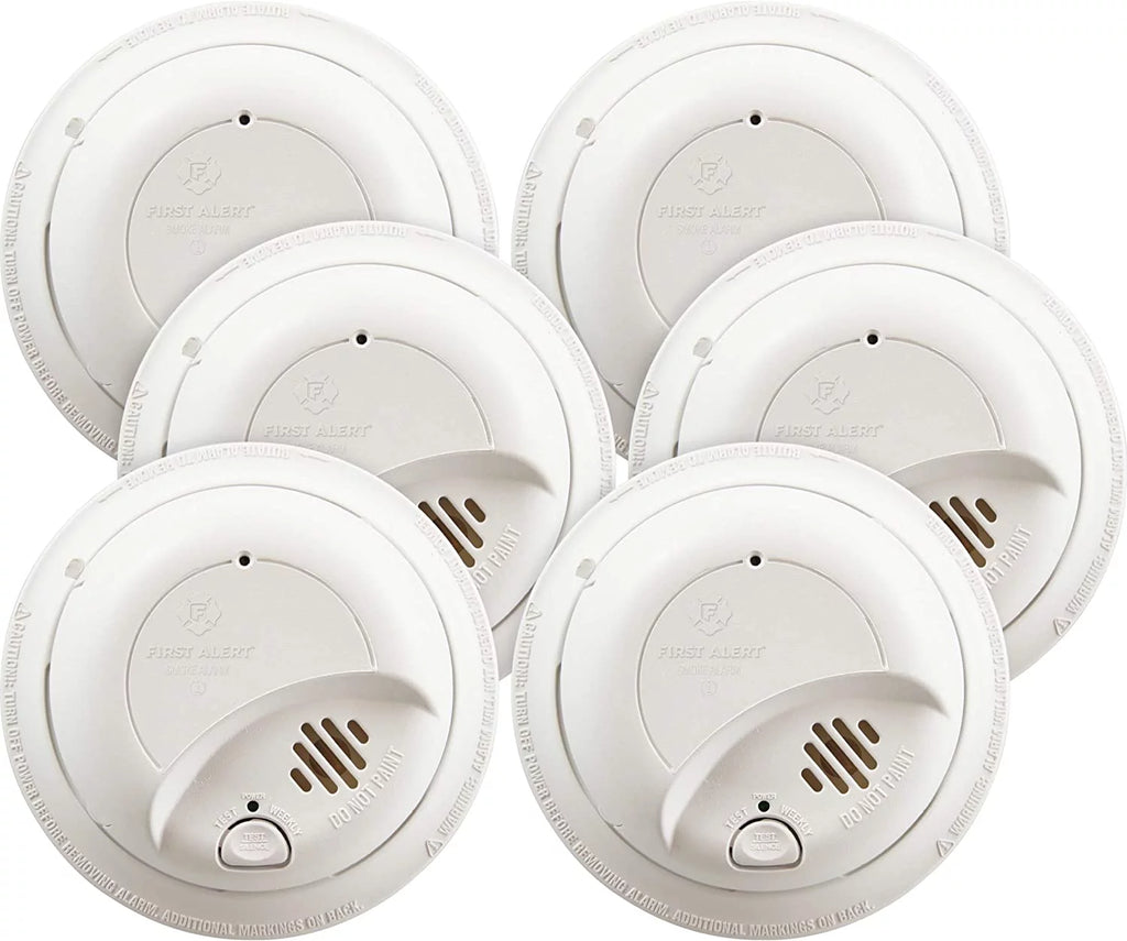 6 Pack Hardwired Smoke Alarm with Battery Backup M995