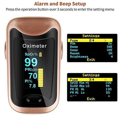 Pulse Oximeter Fingertip with Large OLED Digital Display K9523