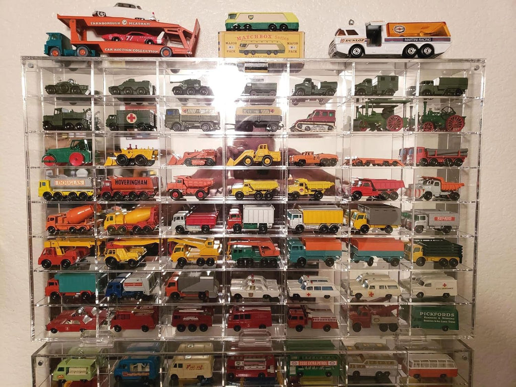 56 Compartment 1/64 Scale Diecast Model Car Display Case with Door I861