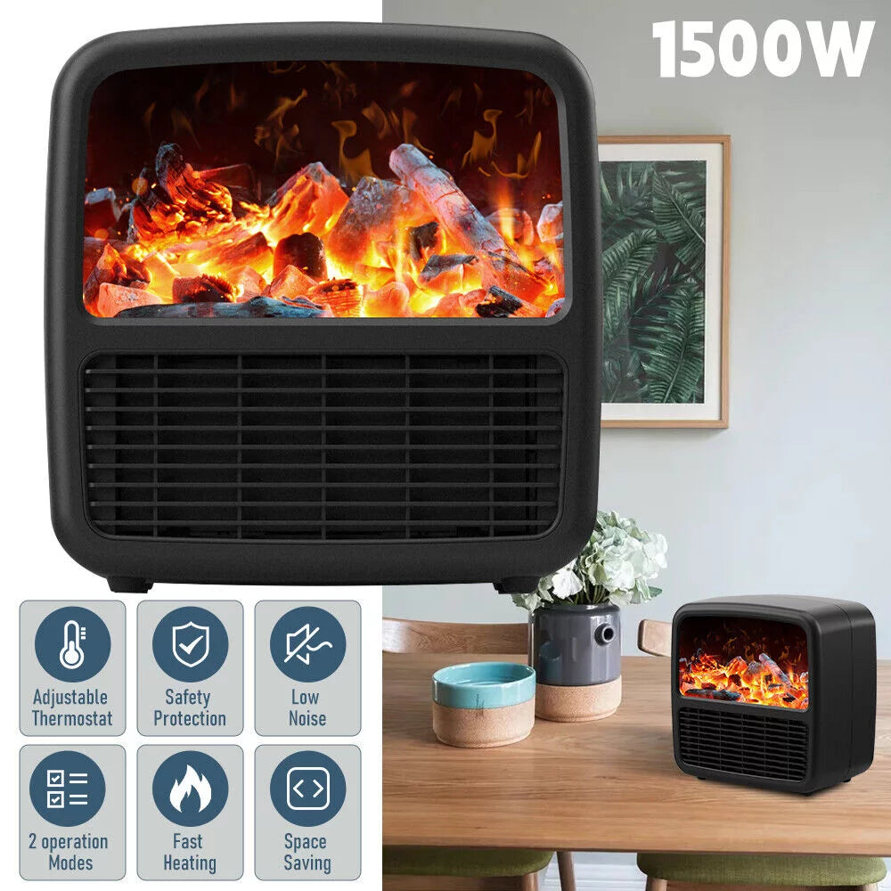 1500W Portable Electric Ceramic Space Heater with Adjustable Thermostat L390007