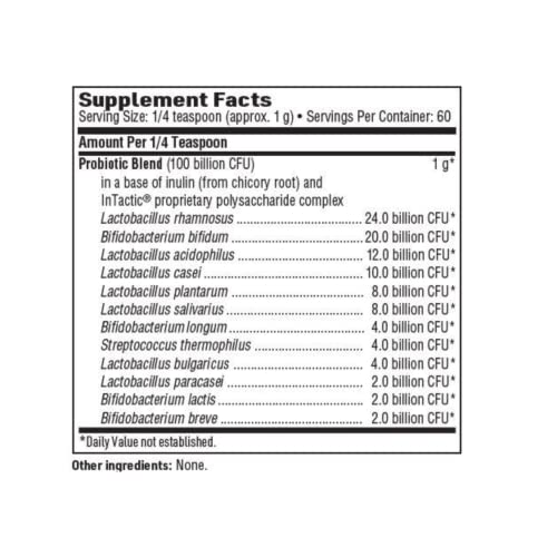 Probiotic Powder 100 Billion CFU Dairy-Free Hypoallergenic 60 Servings T274205