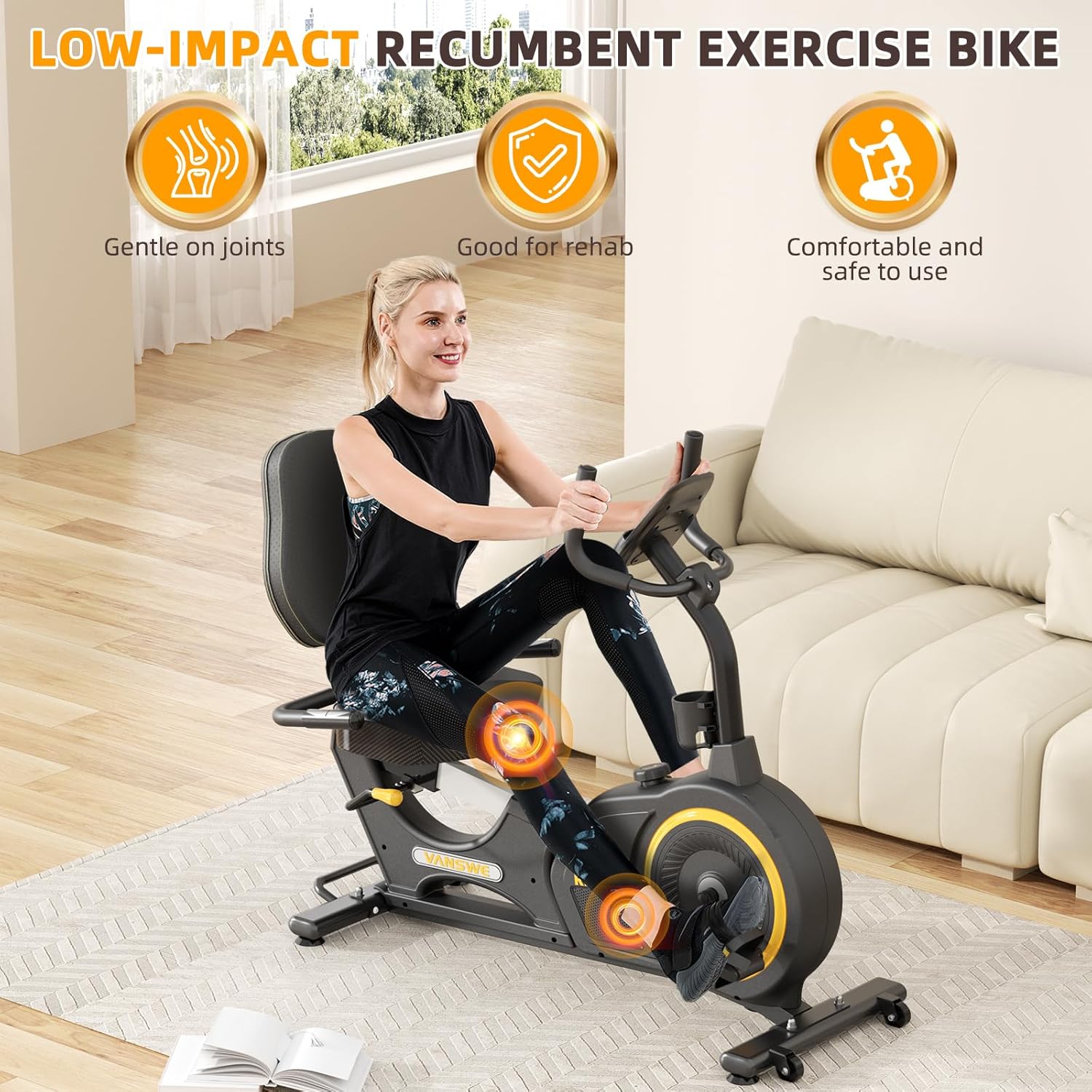 Recumbent Exercise Bike with LED Display I452810