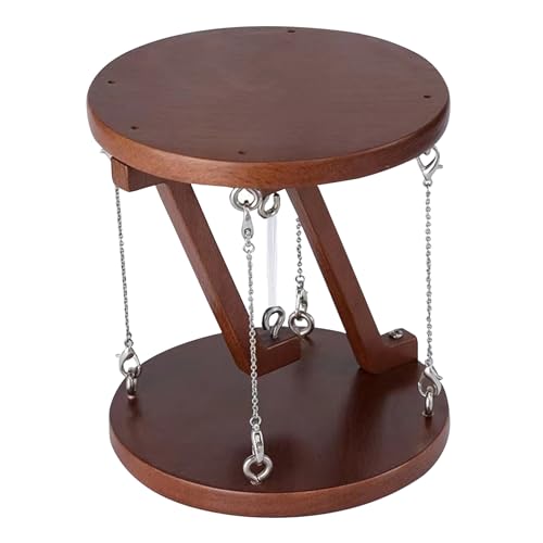 Nut-Brown Wooden Tensegrity Sculpture A3830