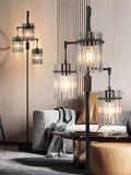 Industrial Floor Lamp with Glass Lampshade, Dimmable, Tall F5120
