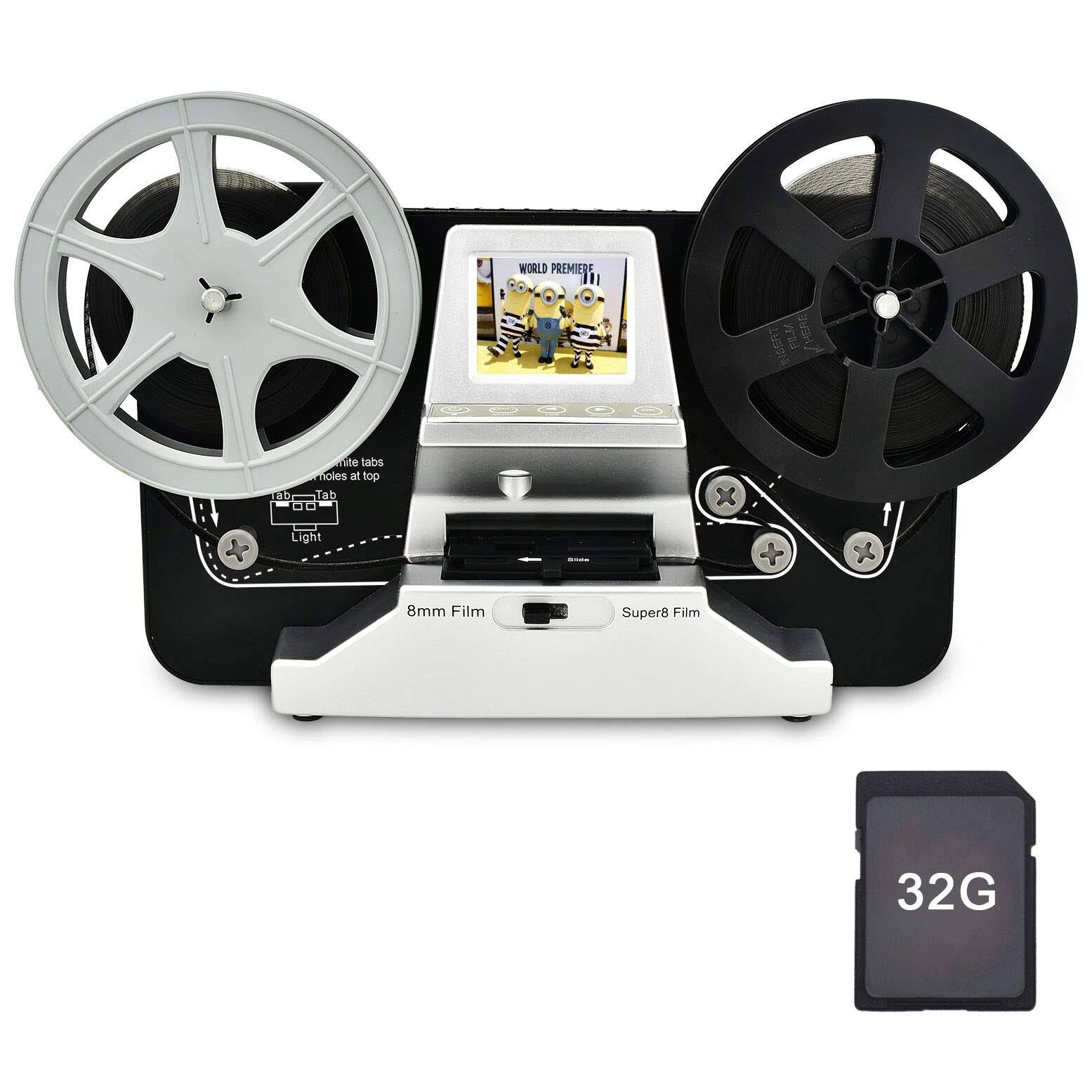 Black 8mm Super8 Roll Film Scanner with 2.4 inch LCD R1078