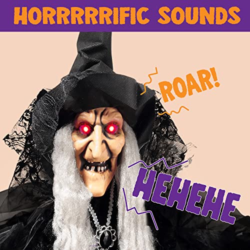 47” Animated Witch Halloween Decorations W266