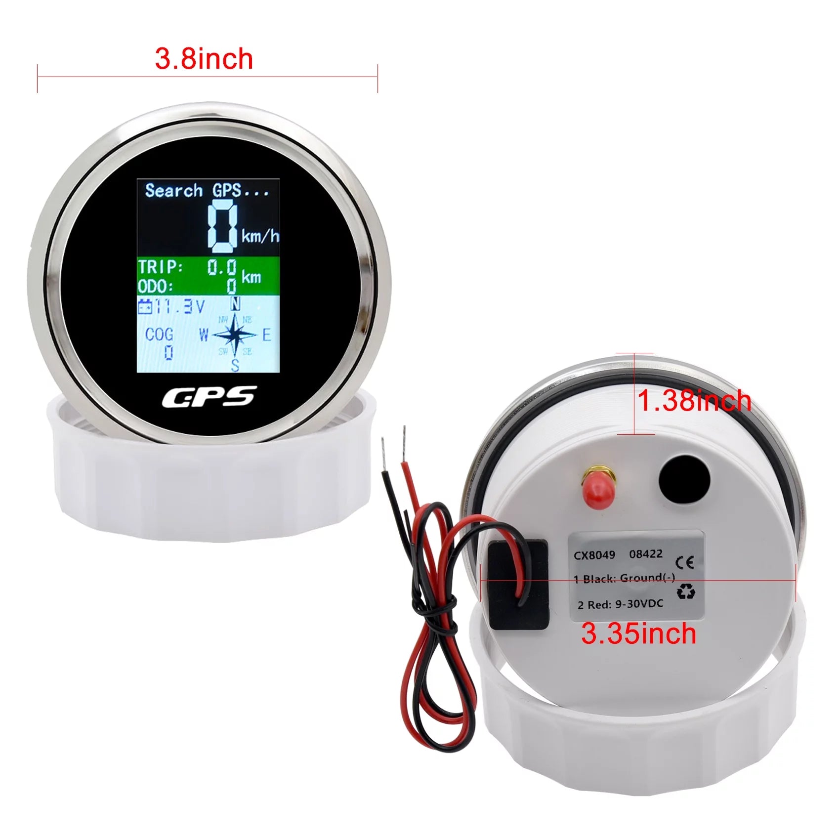 85mm LCD Digital GPS Speedometer Odometer Gauge N73705