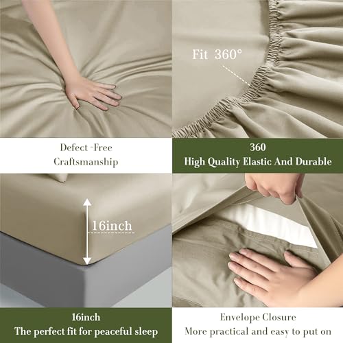 Queen Size 1000 Thread Count 100% Egyptian Cotton Sheets Set - 4 Piece (Dark Grey) D2191