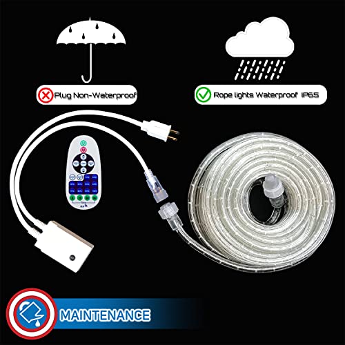 LED Rope Lights Red White Blue 30 Feet O9431