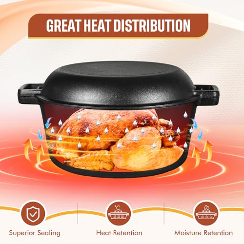 Pre Seasoned Cast Iron Dutch Oven with Lid I2984