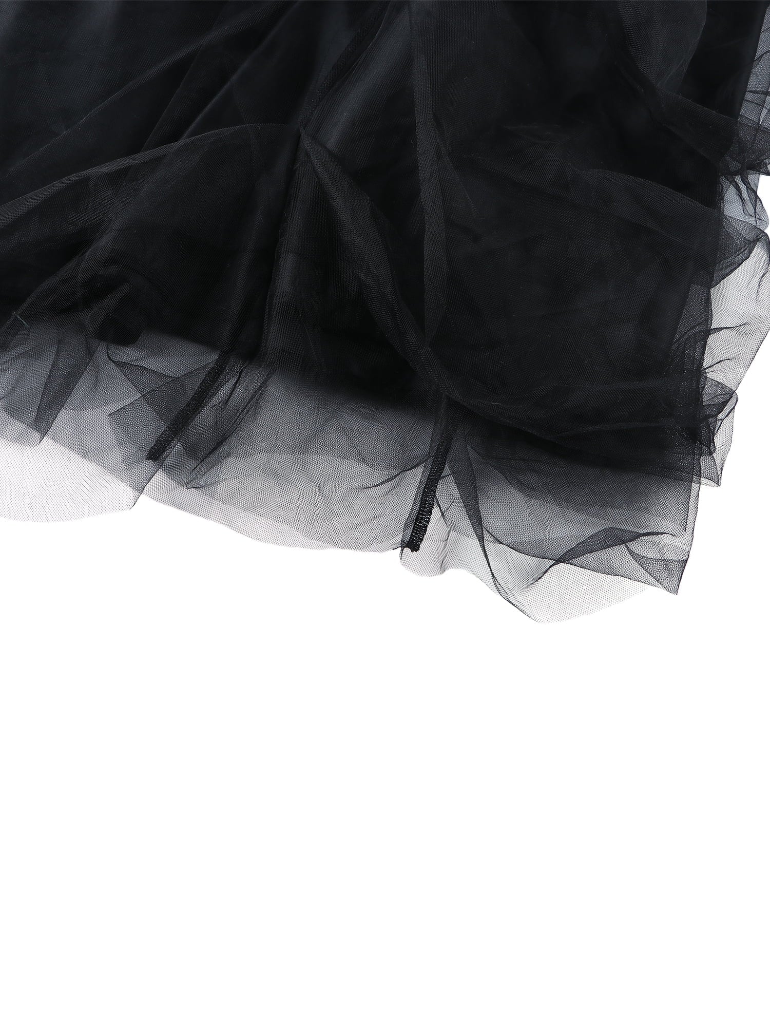 Women Maxi Tulle Tutu Skirt Layered High Waist A-Line Puffy Skirt with Slit U5864
