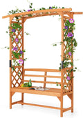 Wooden Garden Arbor with Bench F48415