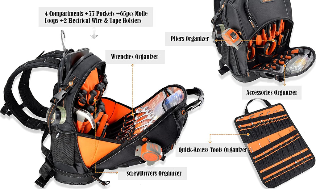 77-Pockets Tool Backpack N9527