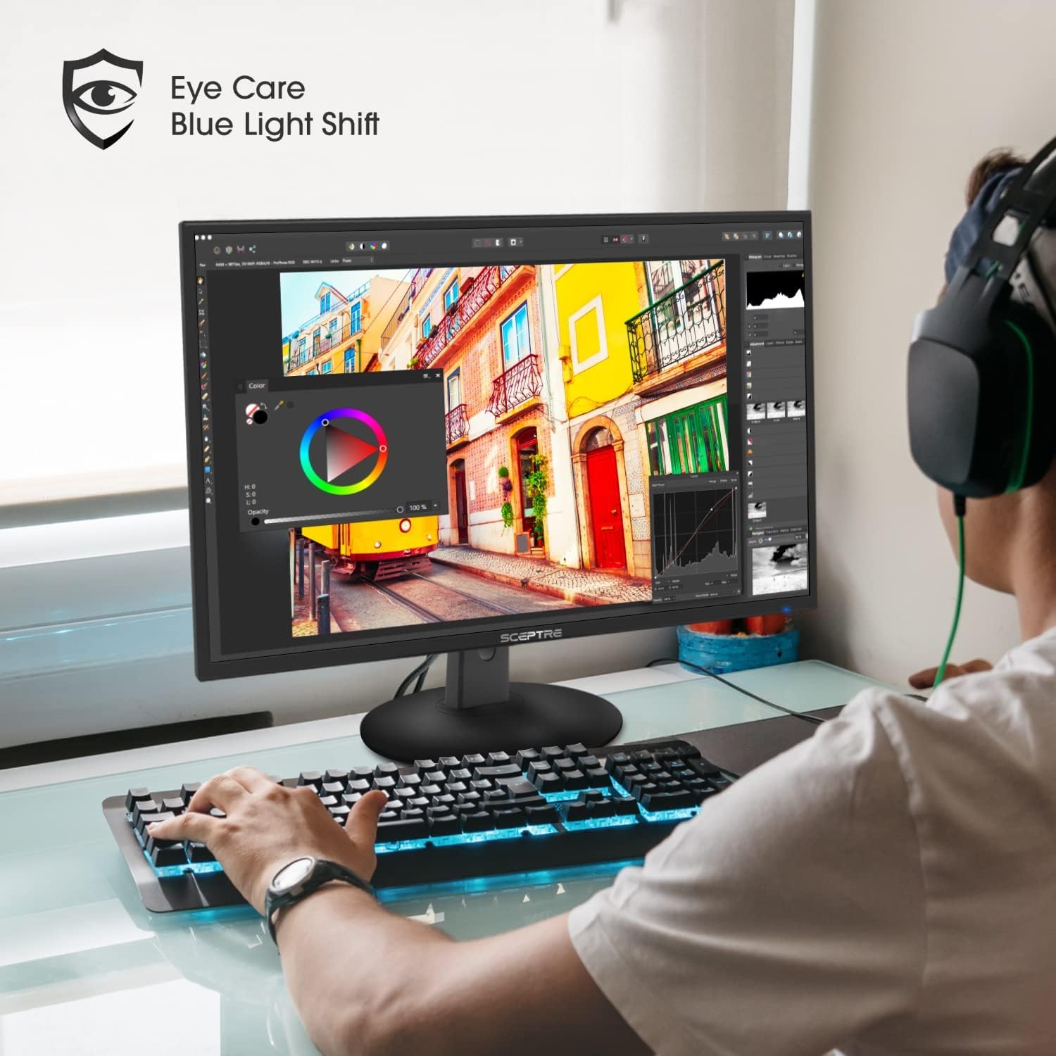 24 LED Monitor 75Hz 1920 x 1080 FHD Resolution Computer Monitor with Built-in Speakers and VESA Mounting Z80185