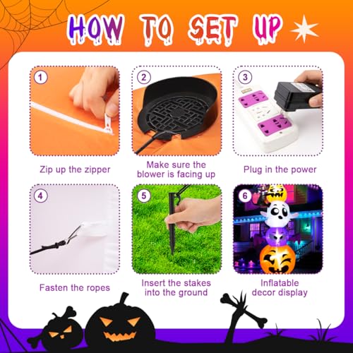 8FT Halloween Inflatable Decorations with Built-in LED Light W6882