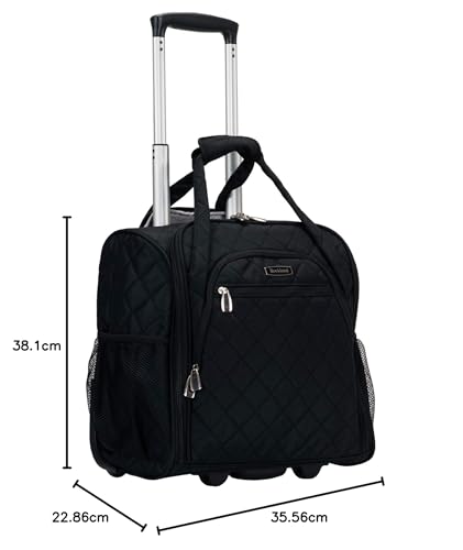 Black 15-Inch Upright Wheeled Carry-On Luggage H25968