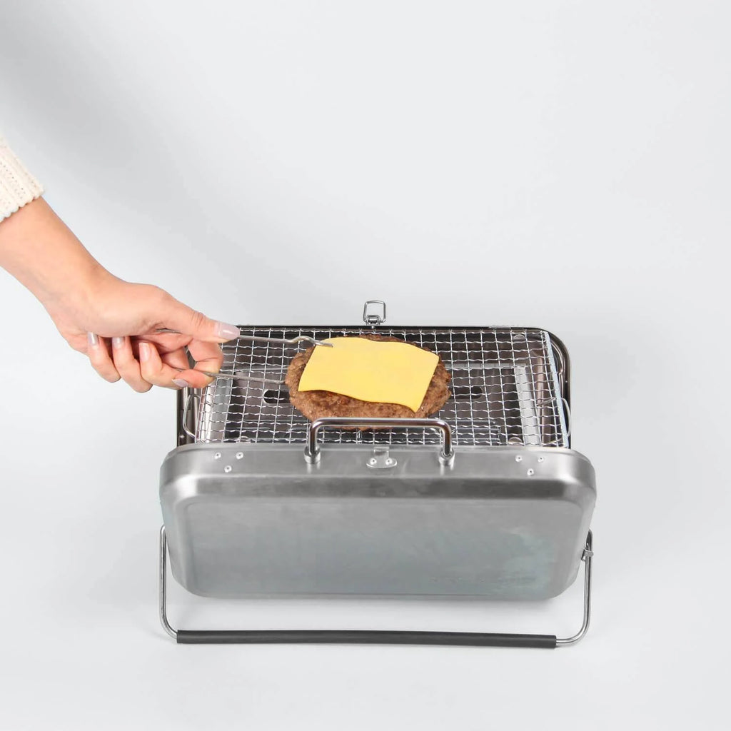 Portable BBQ Suitcase Silver J851995