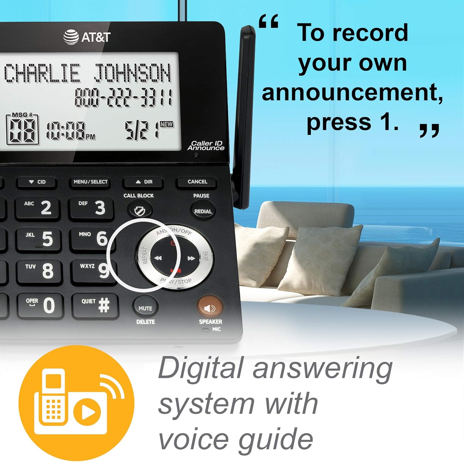 Black/Silver DECT 6.0 Corded/Cordless Phone with 1 Handset R1399