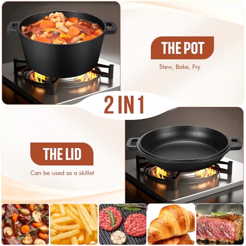 Pre Seasoned Cast Iron Dutch Oven with Lid I2984