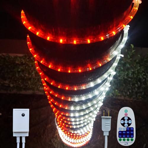 LED Rope Lights Red White Blue 30 Feet O9431