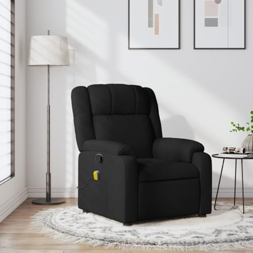 Black Fabric Massage Recliner Chair with 6Point Vibration Massage X968702
