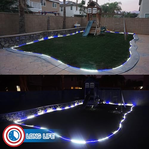 LED Rope Lights Red White Blue 30 Feet O9431