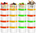 20 Pack 8 oz Reusable Small Plastic Containers with Screw Lids U1181