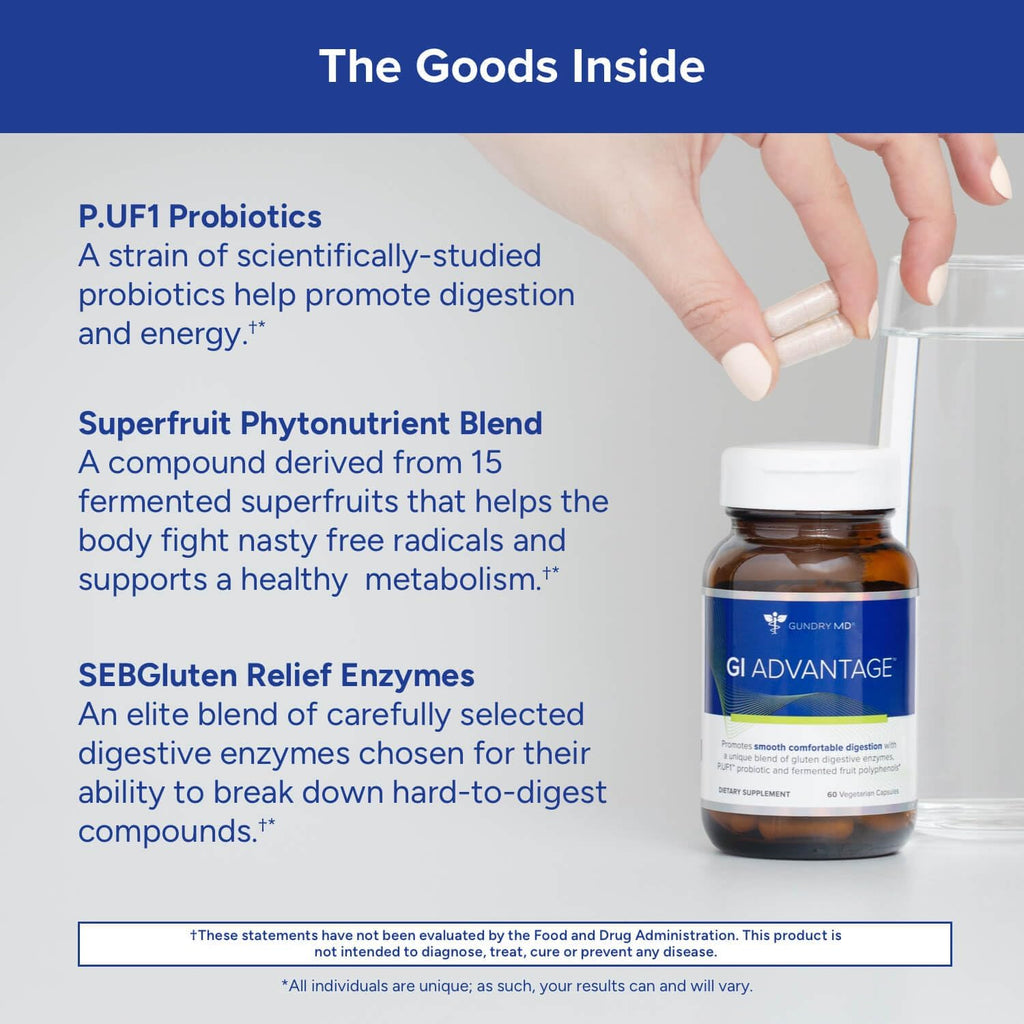 Gut Supplement with Probiotics, Digestive Enzymes, and Superfruit Extracts (30 Servings) G269350