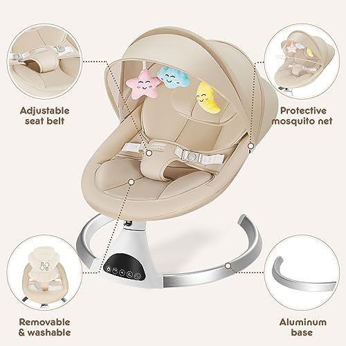 Pink Motorized Baby Swing with Bluetooth Music Speaker T248