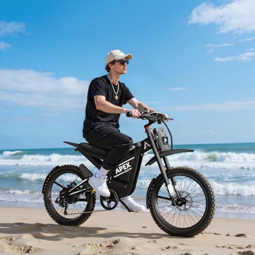 Electric Dirt Bike with 1440Wh Battery 30AH, 25 Inch Fat Tire N8692