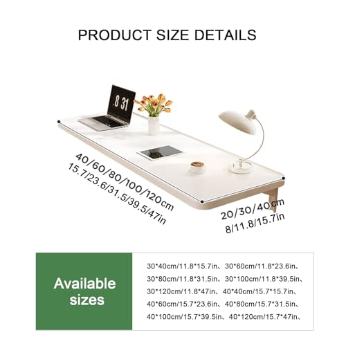 White 30 * 60cm Folding Wall-Mounted Drop-Leaf Table D520355