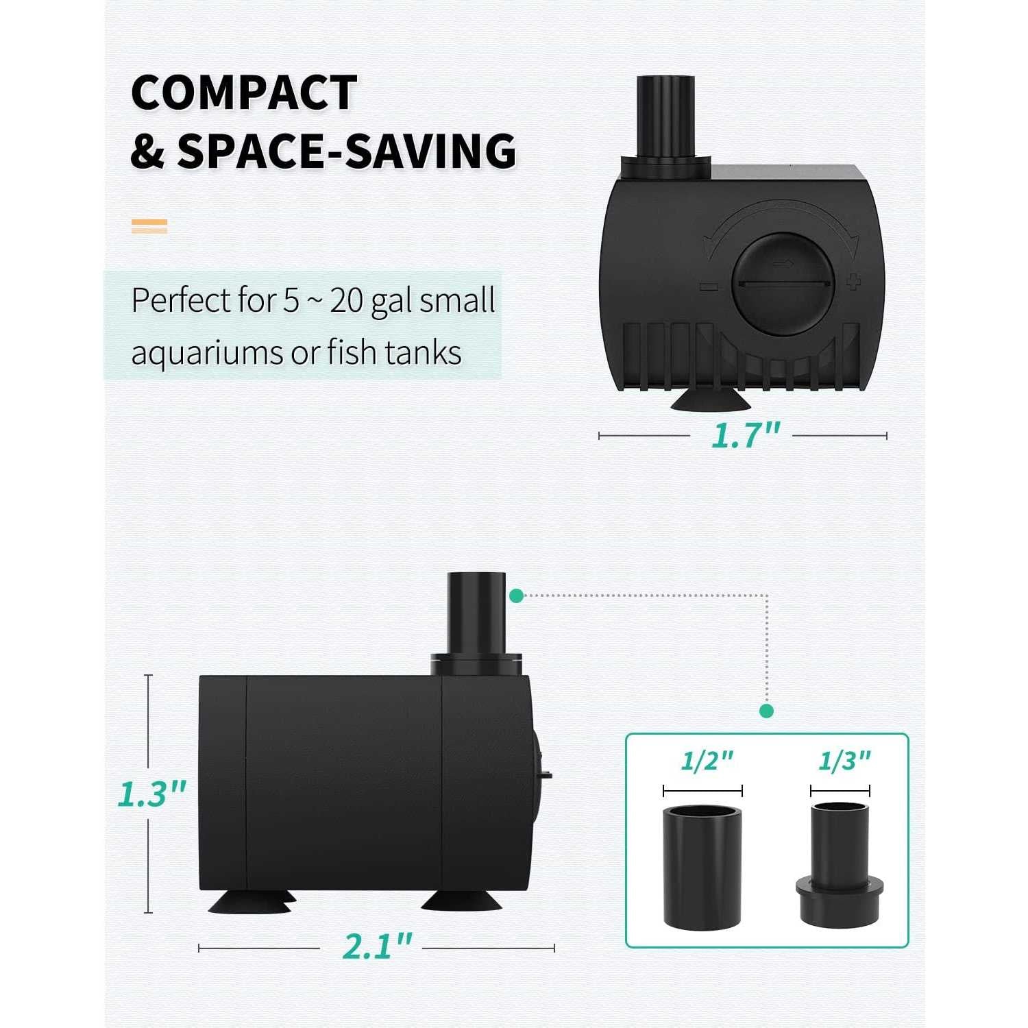 80 GPH Submersible Water Pump 4W Quiet Pump with 6ft Power Cord Y322