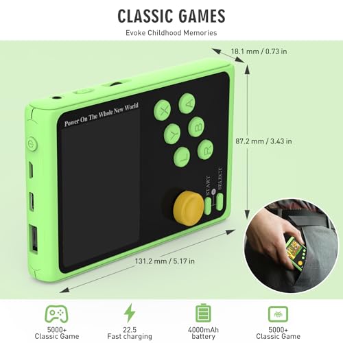 3.5-Inch IPS Screen Retro Handheld Game Console with 5000 Built-in Games P2664