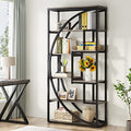 Industrial 5-Tier Etagere Bookcase, 70.8 inch Tall, Rustic Brown P587682