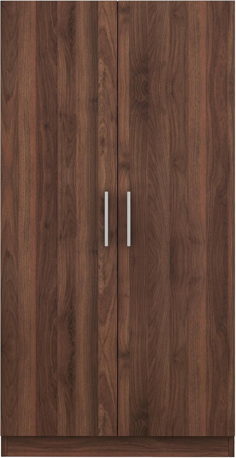 2-Door Wooden Wardrobe Armoire with 3 Storage Shelves G3066
