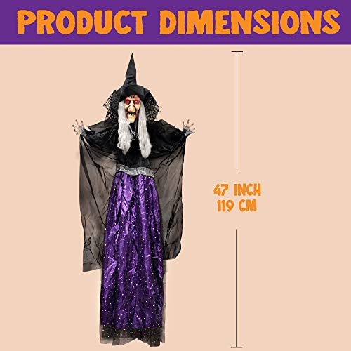 47” Animated Witch Halloween Decorations W266