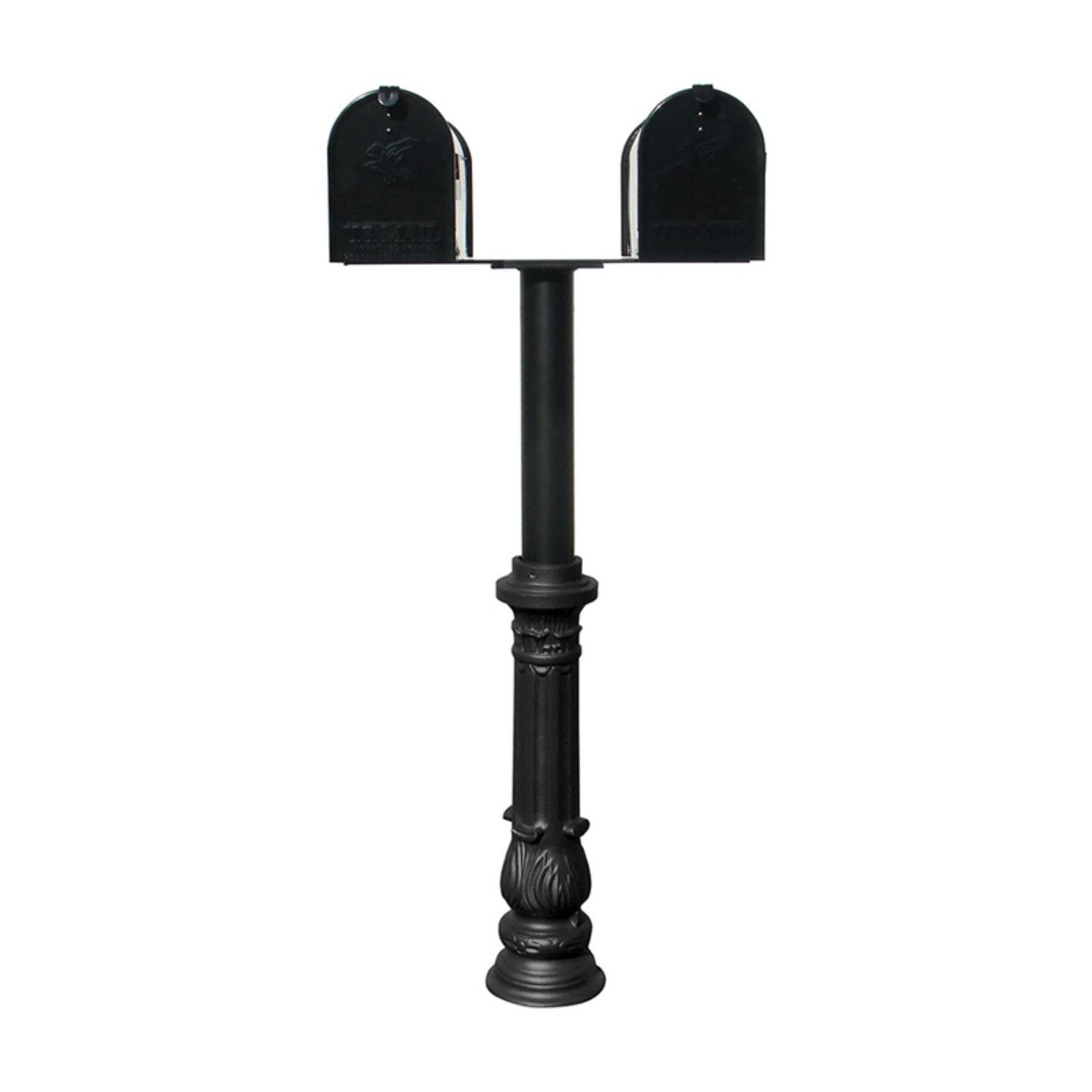 Twin Mailbox Post System with Fluted Base, 2 Mailboxes F2427