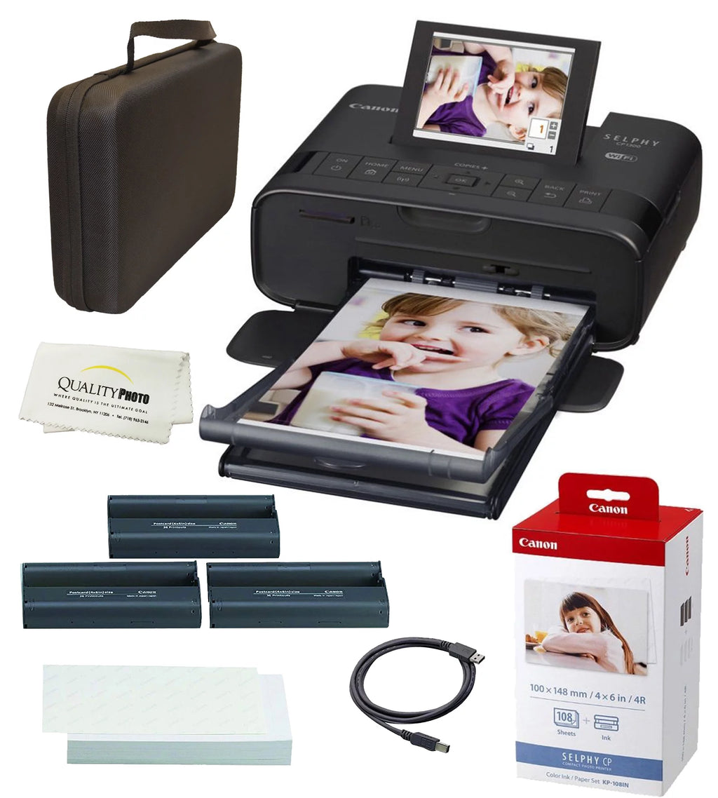 Black Compact Photo Printer with Air Print and Mopria Device Printing I2900