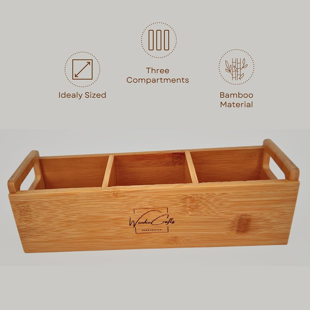 Bamboo Wood Tea Bag Storage Organizer Box C7380