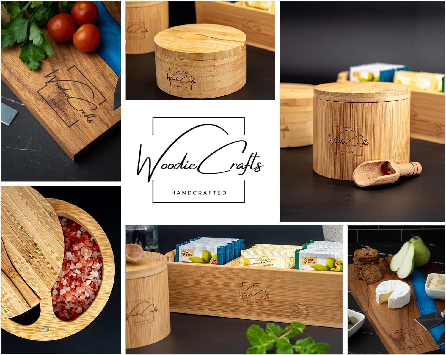 Bamboo Wood Tea Bag Storage Organizer Box C7380