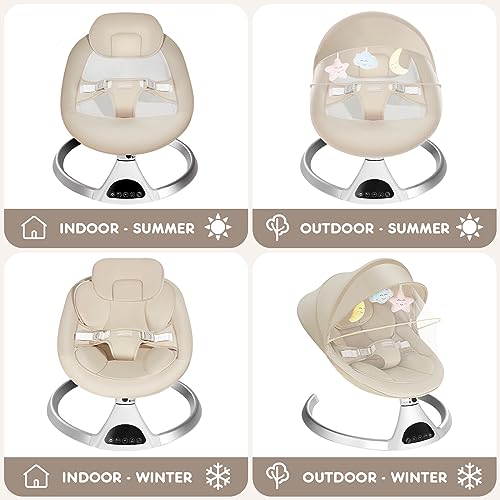 Pink Motorized Baby Swing with Bluetooth Music Speaker T248