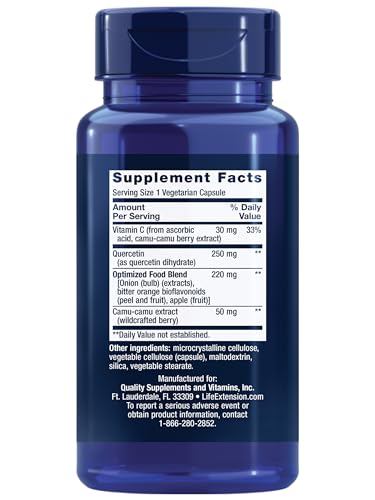 250 mg Quercetin with Vitamin C and Camu-Camu Extract, 60 Vegetarian Capsules C3039